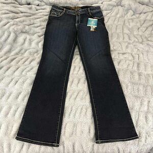 Hincapie Jeans Women 8 R Bootcut Dark Wash Stretch Denim Embroidered Western NWT